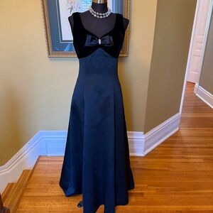 Sophisticated Black Satin Prom Dress